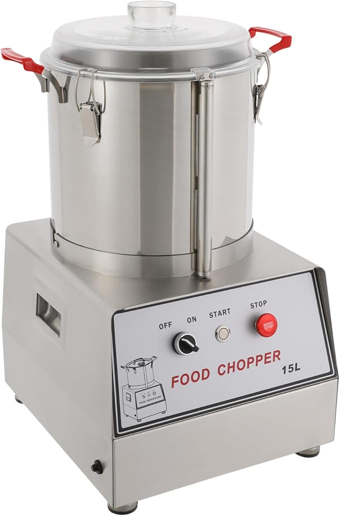 Electric Food Chopping Machine 15L, 1400w Automatic Stainless Steel Food Processor, Multifunction Meat Vegetable Cutter 1400rpm Detachable Blades for Vegetable Fruits Meat Grains Ginger Garlic