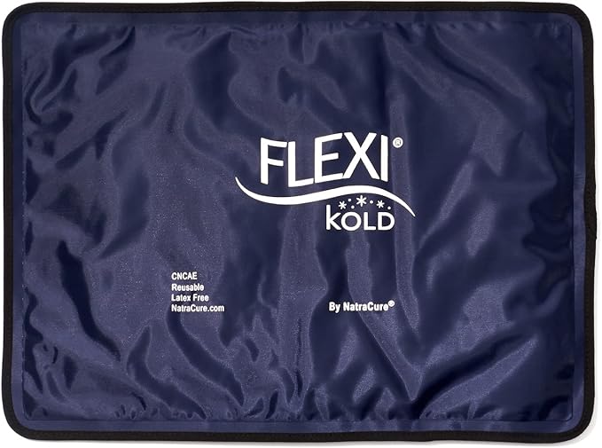FlexiKold Gel Ice Packs (Standard Large: 10.5" x 14.5") for Injuries Reusable, Back Pain Relief, Knee Wrap, After Surgery,...