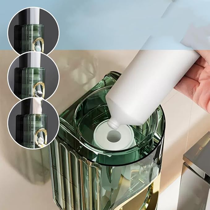 Light Luxury Toothpaste Squeezer, Automatic Toothpaste Squeezer, Toothpaste Dispenser, Household Wall Mounted Non-Punching Squeezer Toothbrush Holder Saves Toothpaste for Home (Color 03)