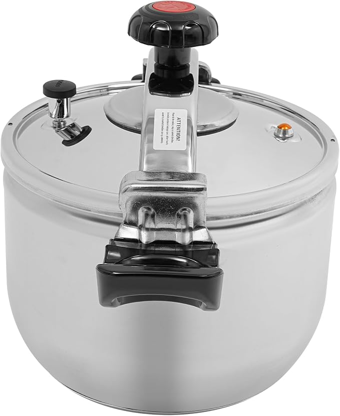 9.5QT Stainless Steel Pressure Cooker, 60Kpa Large Steamer Cooking Pressure Canner, Safety Valves, Compatible with Induction and Gas Stovetops for Family or Commercial