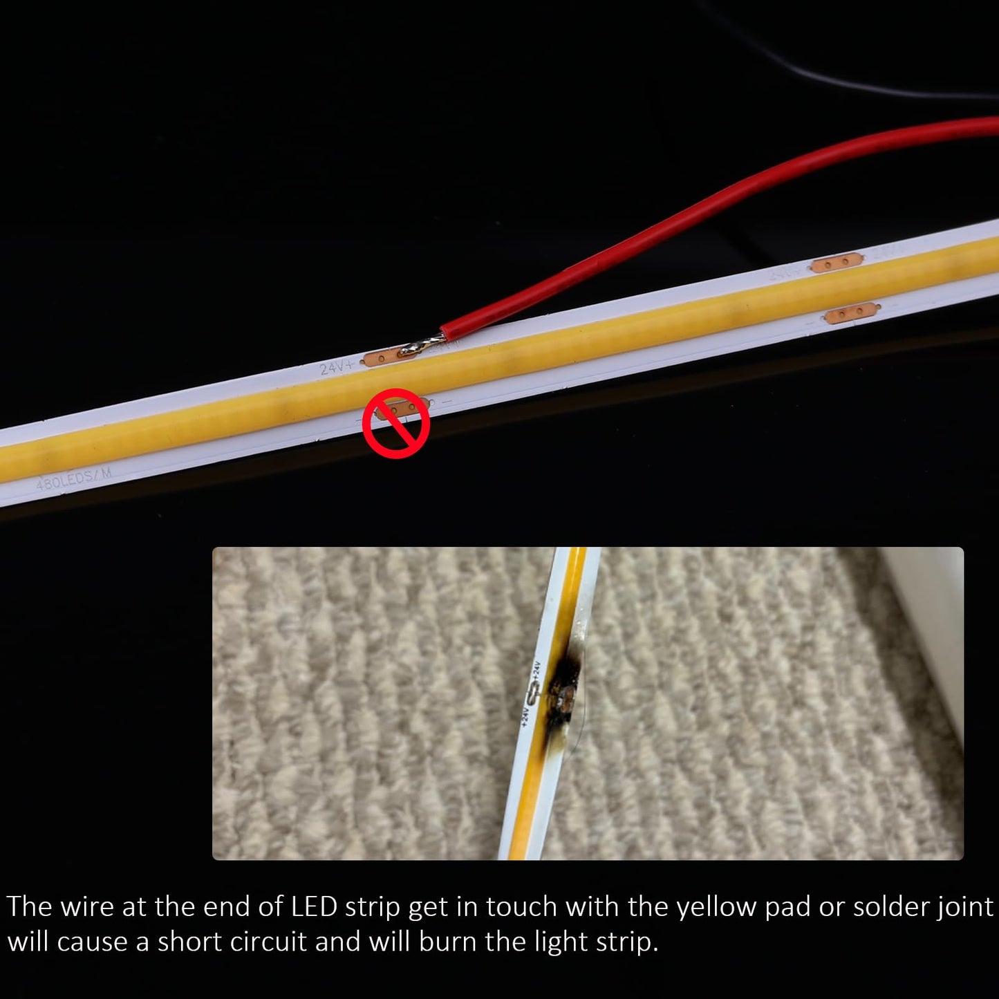 Joylit 5000K Cob Led Strip Light, 16.4Ft, 7200Lm, enhanced Dotless, Strong Adhesive, Flexible Tape For Home & Commercial Use