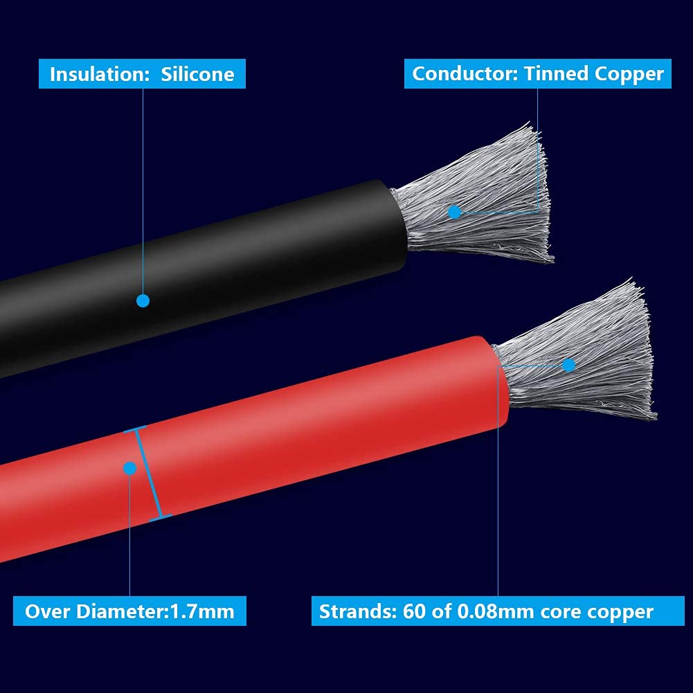 Fermerry 22 AWG Stranded Wire Spool 100ft Each 2 Colors Flexible 22 Gauge Silicone Hook up Wire Kit Electrical Tinned Copper Wire