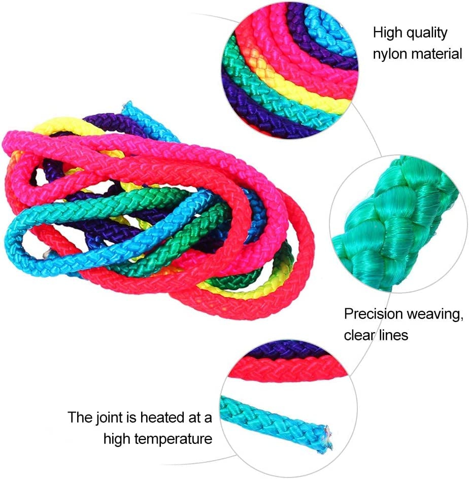 Watris Veiyi Rhythmic Gymnastics Rope - 2.8m/110in Rainbow Rhythmic Arts Training Jumps Rope