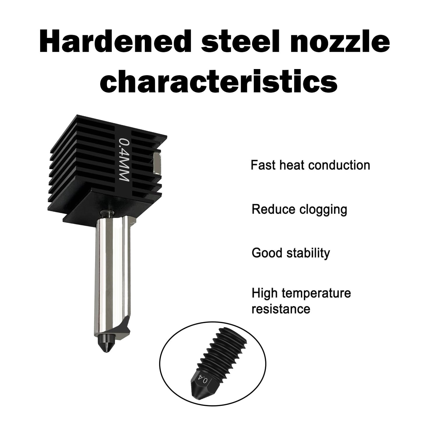 HzdaDeve 2 Pack A1 Mini/A1 Hotend Print Head Hot End Kit Extruder Upgrade High-Temperature 0.4MM Hardened Steel Nozzle Replacement with 4PCS Silicone Cover Sock for Bambu Lab 3D Printer Accessories