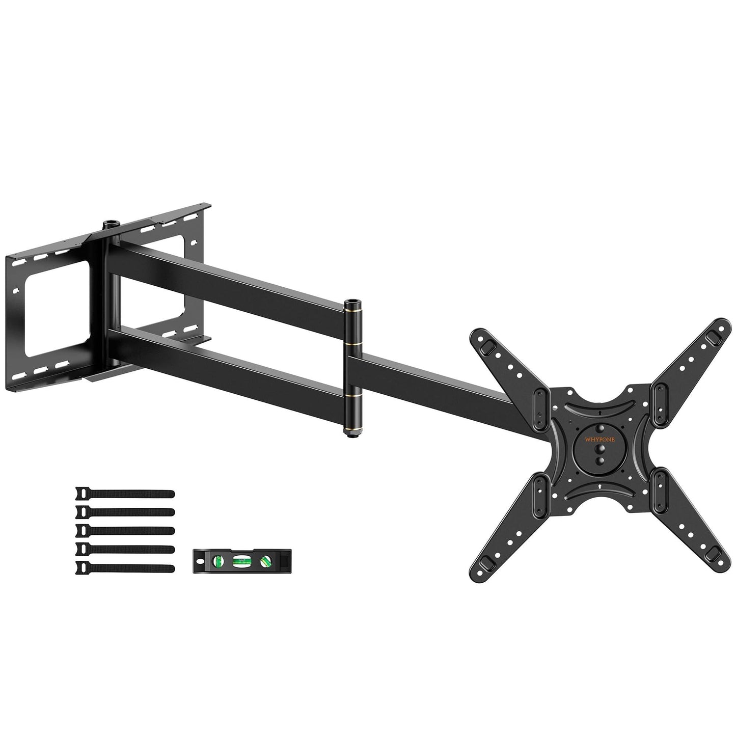 WHYFONE 48'' Extension Long Arm Rotating TV Wall Mount Heavy Duty, Landscape to Portrait Full Motion TV Mount Vertical for 26''-65'' Screens, VESA 400x400mm,16''Wood Stud/Concrete/Brick Wall