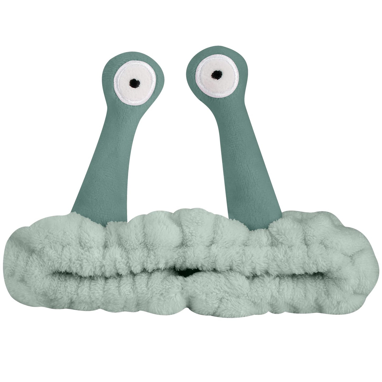 Jowmoy Cute Dark green Snail Headband,Wash Face for Women Makeup Shower Spa Headband