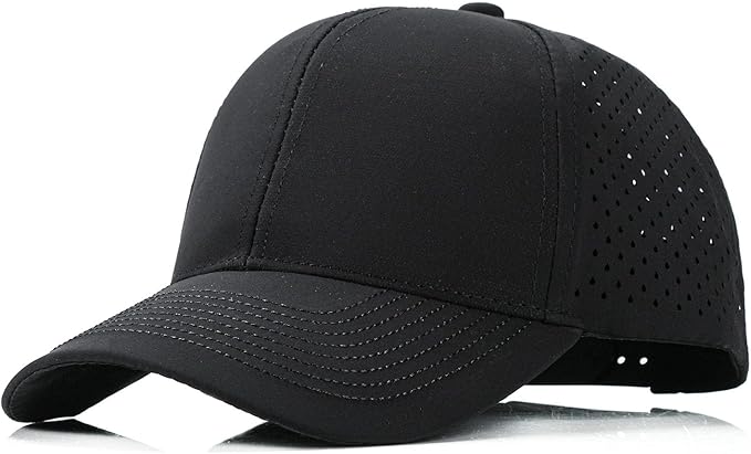LIRUHOXA Quick Dry Trucker Hat for Men & Women, Laser Cut Mesh Baseball Cap for Outdoor Sports, Running, Workouts