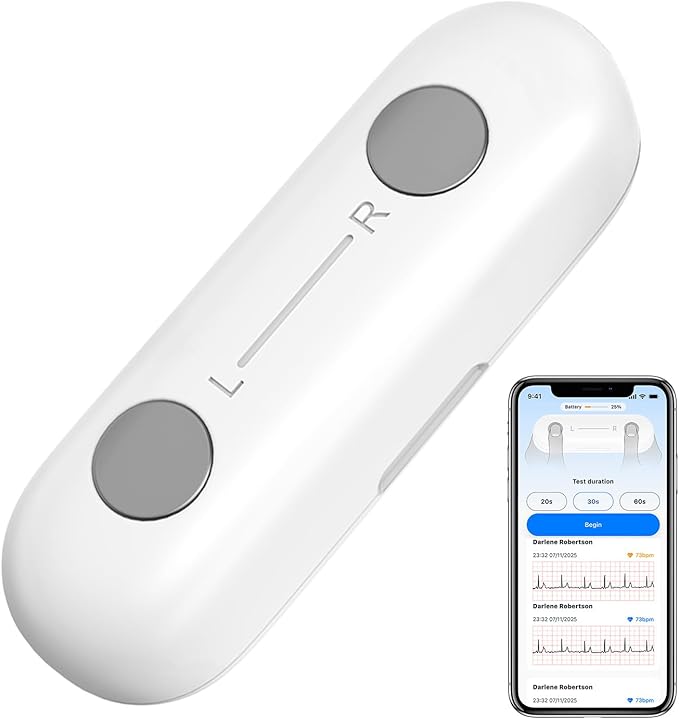 Monerr Portable ECG Monitor | Record and Store One-Lead ECG Signals | Monitor and Display Heart Rate for Home Health Care ...