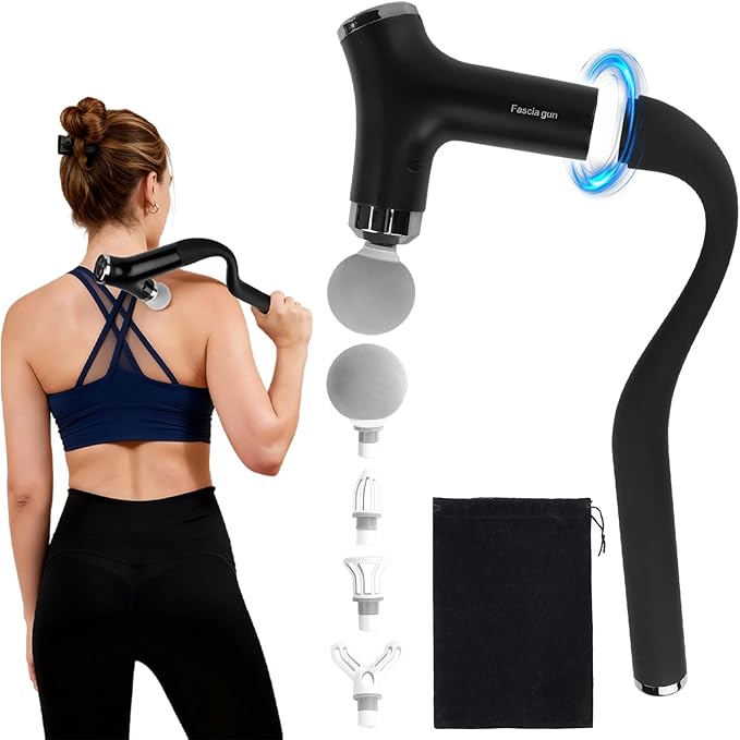patpaw Detachable Deep Tissue Massage Gun with Extendable Handle, 12-Speed Percussion Back Massager for Hard to Reach Shou...
