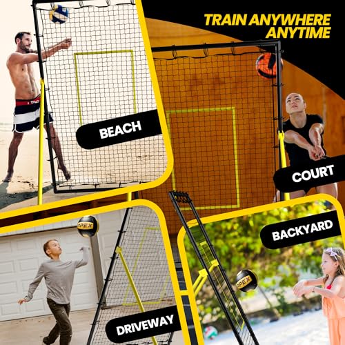Apex Sports Adjustable Volleyball Rebounder Net 7x4 ft – Bounce Back Training Equipment with Angle Customization for Pract...