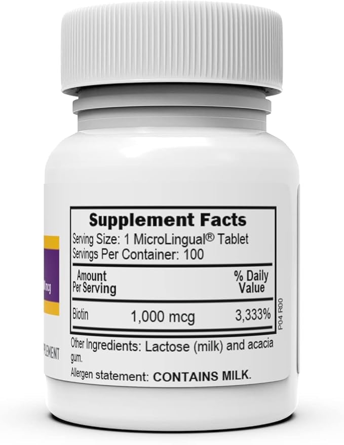 Superior Source Biotin 1000 mcg. Under The Tongue Quick Dissolve MicroLingual Tablets, 100 Count, Supports Healthy Hair, Skin, and Nail Growth, Helps Support Energy Metabolism, Non-GMO