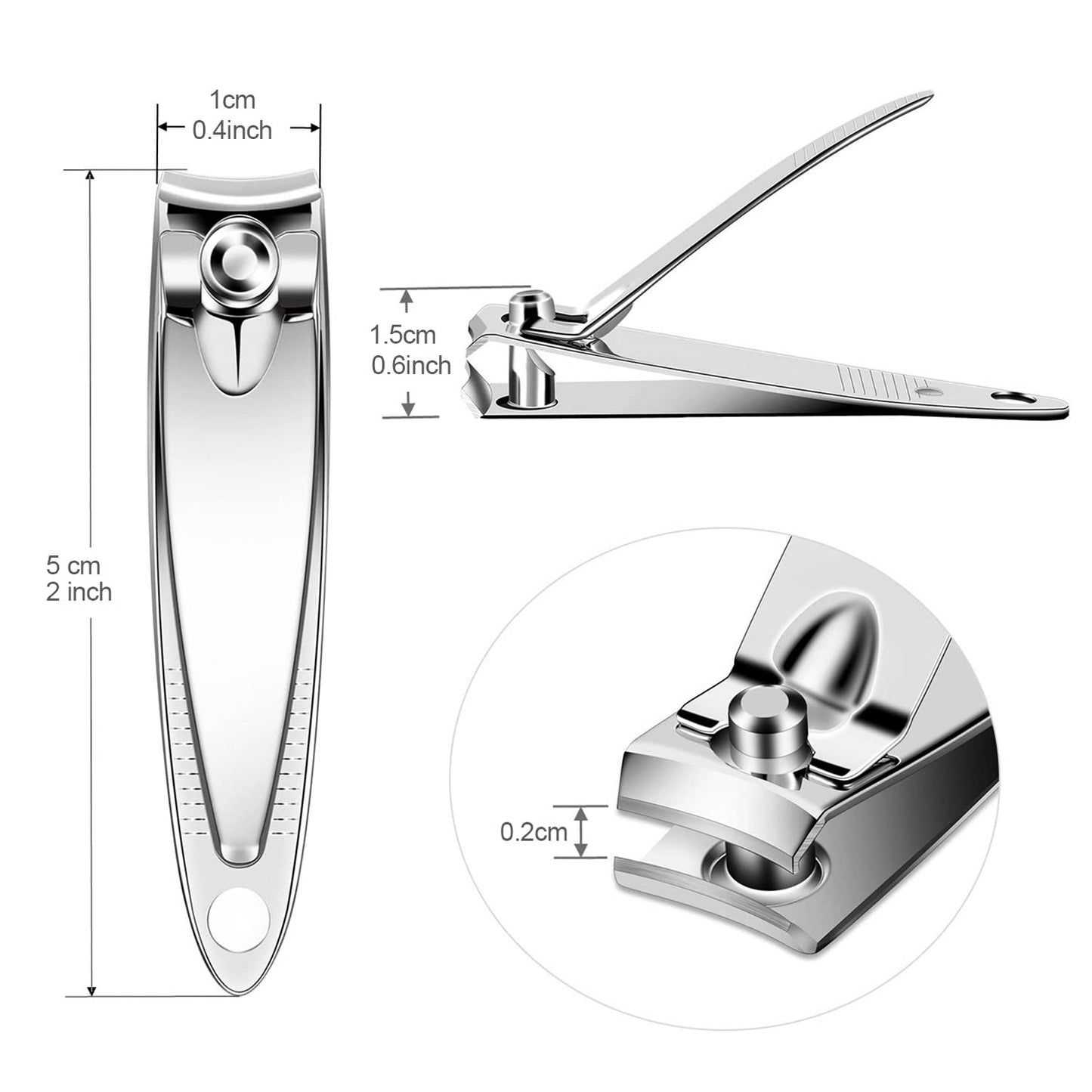 NATZERAT 10 Pieces Nail Clippers Bulk Stainless Steel Fingernail Clippers Flat Toenail Clippers Portable Travel Fingernails Poin