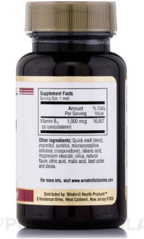 Windmill B-12 1000 Mcg Tabs 100's Windmill *New Quick-melt*, Assorted