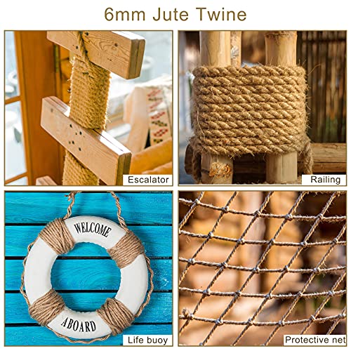 Handyman Crafts Natural Jute Twine Rope (1.5mm/2mm/3mm/6mm) Durable String for Handmde Crafts,Gardening Applications,Home ...