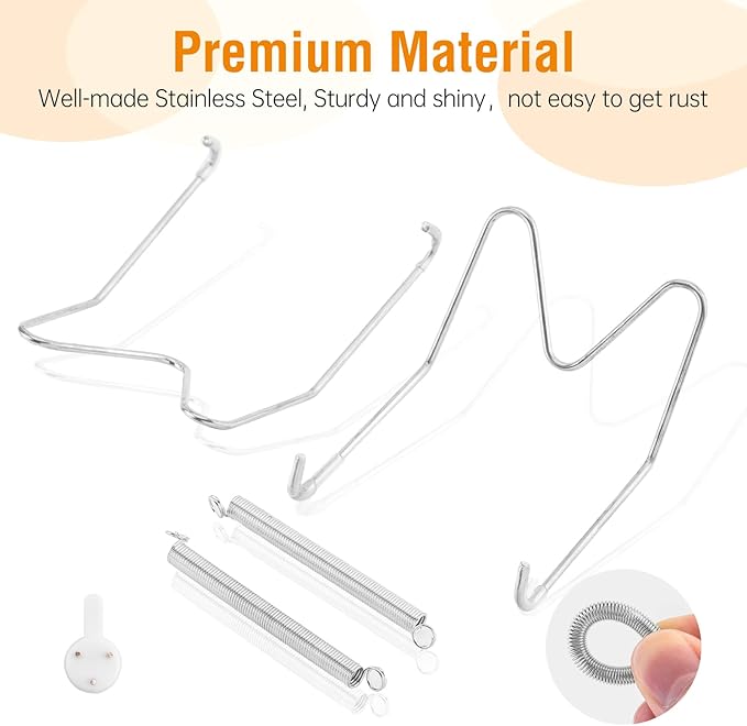 Bilillo 4 Pack Plate Hangers for The Wall, Suitable for 4-5 inch Art Plate, Stainless Steel Invisible Heavy Duty Wire Plate Holder with Wall Hooks, Plate Hangers for Displaying Plates, Silver