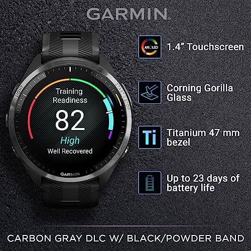 Wearable4U - Garmin Forerunner 965 Premium GPS Running and Triathlon 47mm Smartwatch with AMOLED Touchscreen Display, Carb...