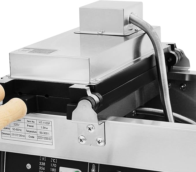 Waffle Making Machine, Mini Egg-Shaped Bubble Waffle Maker Commercial, 6-Skewer Capacity with Adjustable Timer & Temperature Control, for Home Kitchen Restaurant Use, Silver
