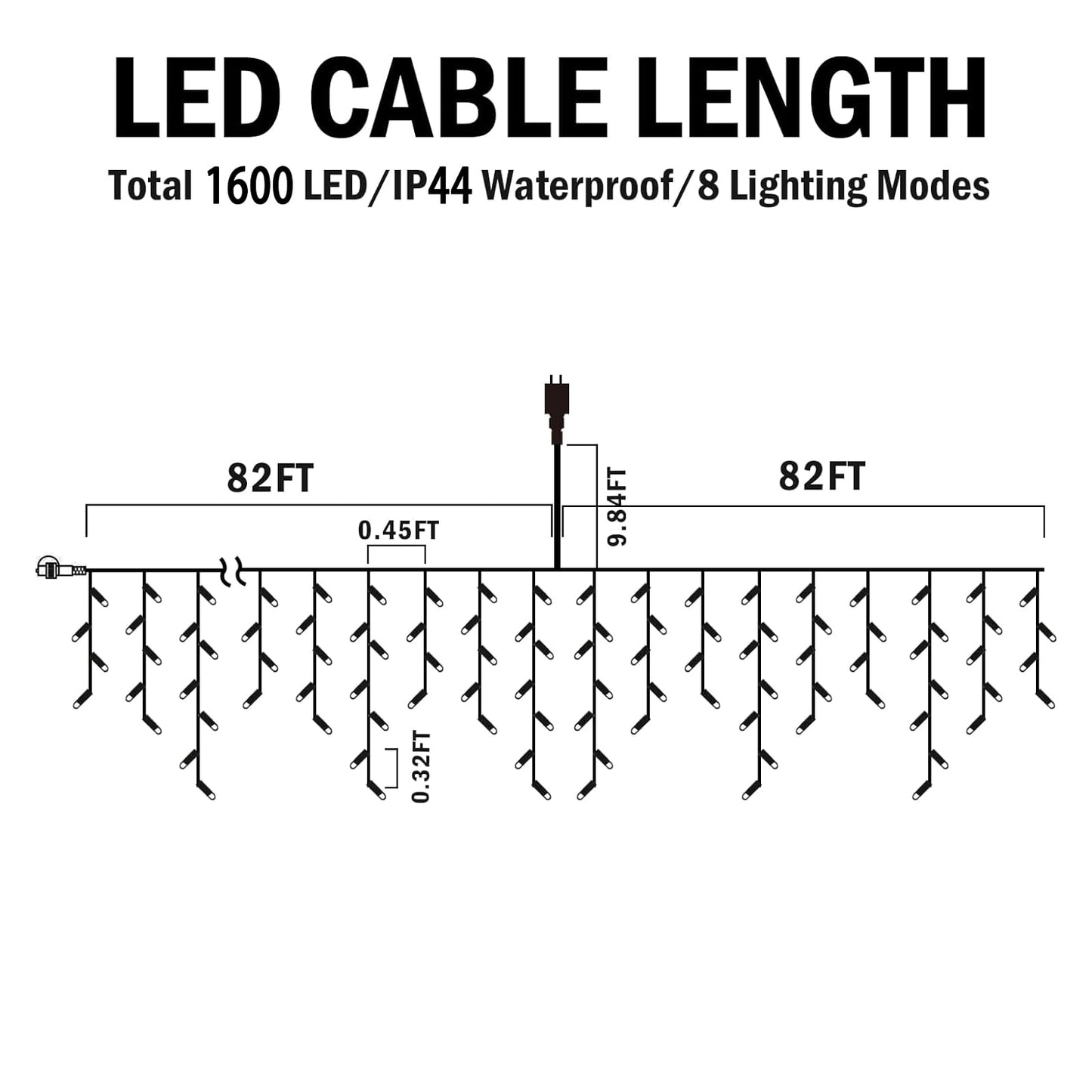 Hezbjiti Christmas Lights - 1600 LED 164FT Rain Drop Fairy String Curtain Lights, Red+Green, 8 Modes, Indoor/Outdoor Decor