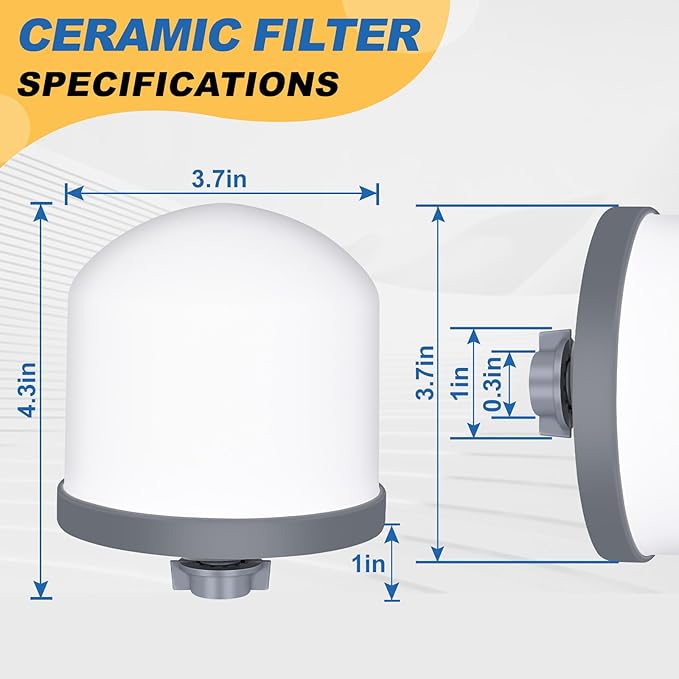 Ceramic Dome Water Filter Replacement 0.2 to 0.5 micron for Countertop Water Filter System 2PACK