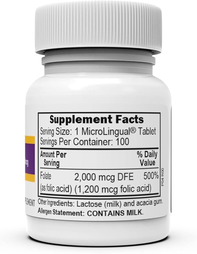 Superior Source Folic Acid 1200 mcg - Supports Heart & Immune System Function -Aids Nervous System Health - 100 Sublingual Dissolving Tablets