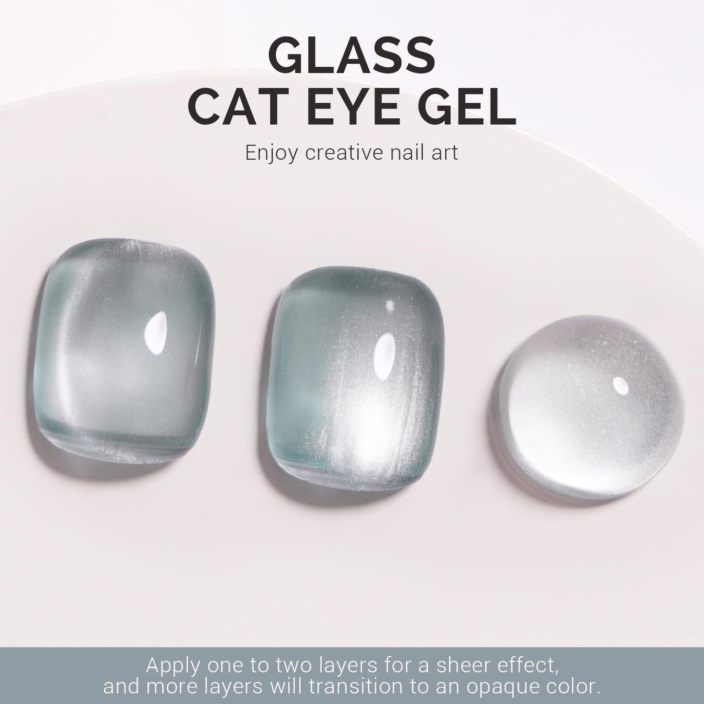 MelodySusie Glass Cat Eye Gel Nail Polish, Green Gray Glitter Holographic Magnetic Nail Polish with Magnet, 0.5 Fl Oz UV Nail Po