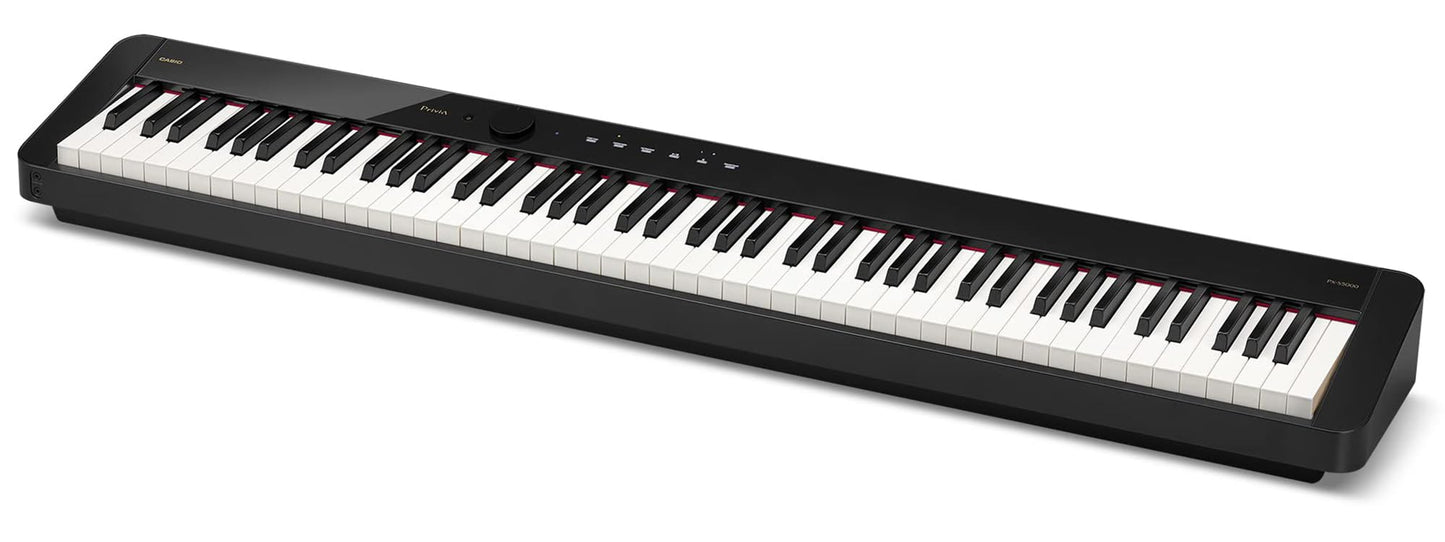 Casio Privia Px-S5000 Digital Piano - Black Bundle With Adjustable Stand, Bench, Headphones, Piano Book, Online Piano Lessons, I