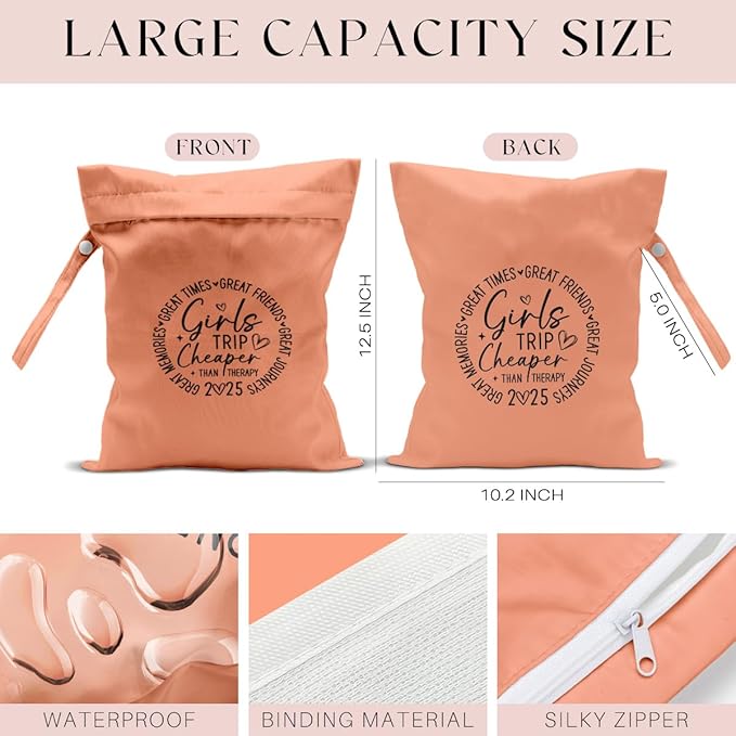 2Pcs Girls Trip Gifts Wet Dry Bag, Aloha Beach Bag Wet Bag Favors, Sunscreen Swimsuit Toiletry Travel Essentials For Women, Beach Travel Laundry bags for Dirty Diaper Swimsuit Gifts