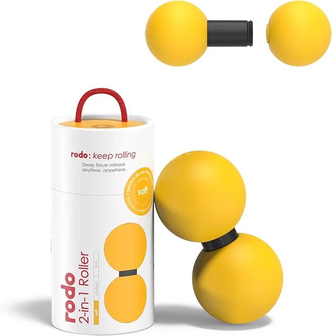 Rodo 2-in-1 Soft Peanut & Lacrosse Ball Roller | Deep Tissue Massage Tool for Fascia, Plantar Fasciitis, HIPS & Back | Mob...