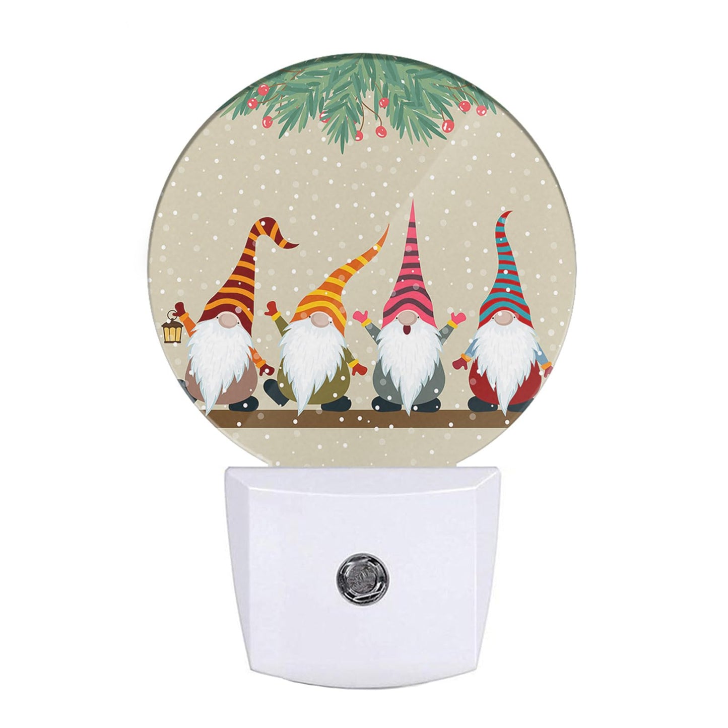 Ekobla Gnome Night Light Christmas Winter Decorative Santa Elf Snowflakes Plug In Nightlights Home Dusk To Dawn Smart Sensor Led Lamp For Men Women Boys Girls Gift