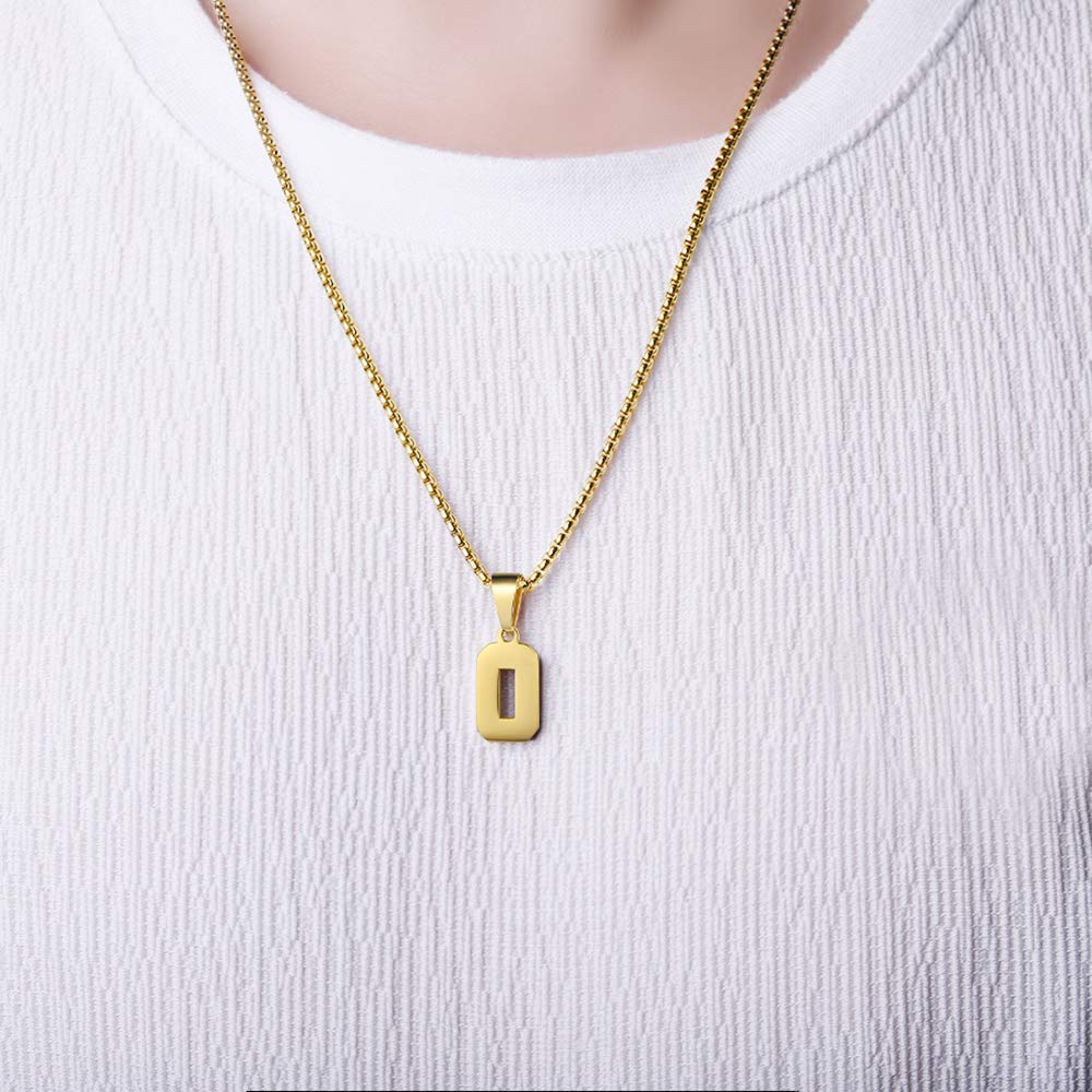 Susook Number Necklaces Personalized 18K Gold Plated Initial Number Pendant Stainless Steel Chain 22+2inch Movement Necklaces fo