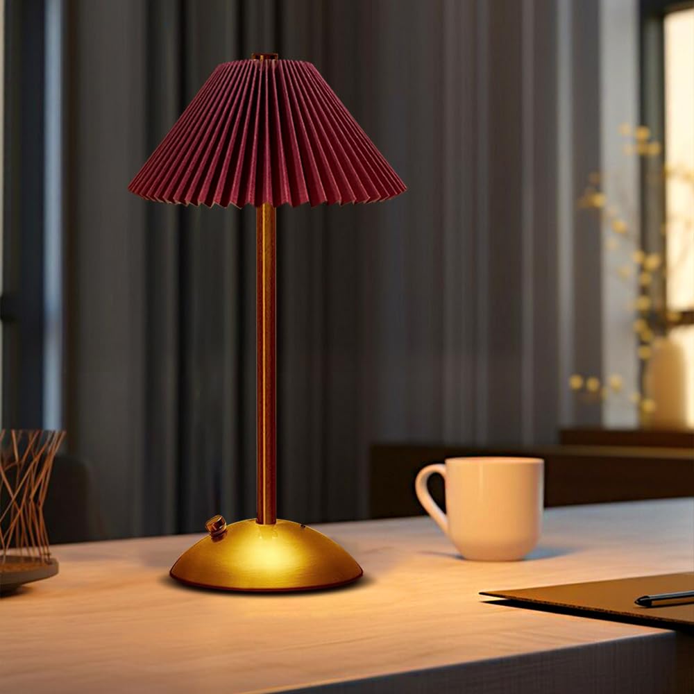 Ejfoiej Portable Led Table Lamp With Touch Sensor  3 Color Touch Control Rechargeable  3-Levels Brightness Metal Desk  Bedside  Dining Room Light (White)
