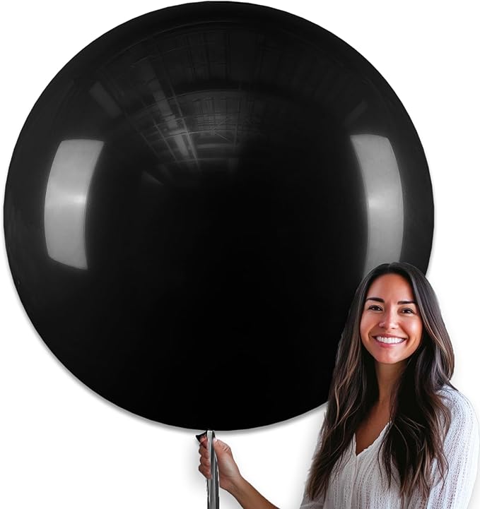 PartyWoo Black Balloons 4 pcs 36 Inch Latex Helium Matte Black Balloons for Baby Shower Birthday Graduation Casino Gaming ...