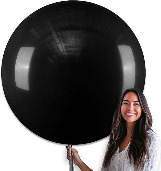PartyWoo Black Balloons 4 pcs 36 Inch Latex Helium Matte Black Balloons for Baby Shower Birthday Graduation Casino Gaming ...
