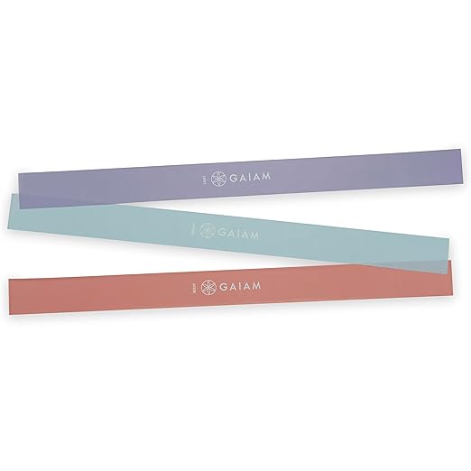 Gaiam Restore Strength and Flexibility Resistance Band Kit Set - 3 Levels of Resistance - Strength Training Workout Bands ...