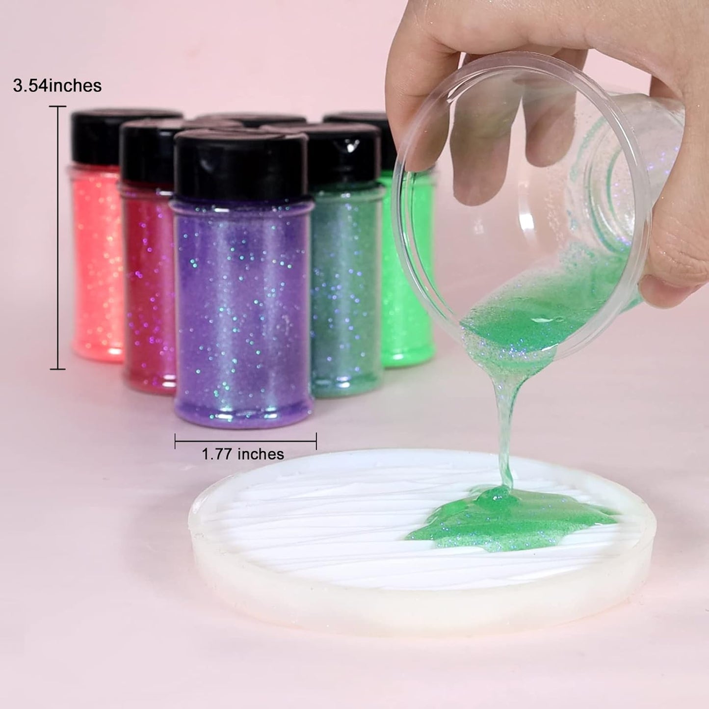 Renfio Iridescent Ultra Fine Glitter Powder Resin Supplies Glitters 1.94 Oz (55g) PET Flake Crafts Sequins 1/128" 0.008" 0.2mm Epoxy Chips Flakes for Tumblers Slime Painting - Colorful Blue