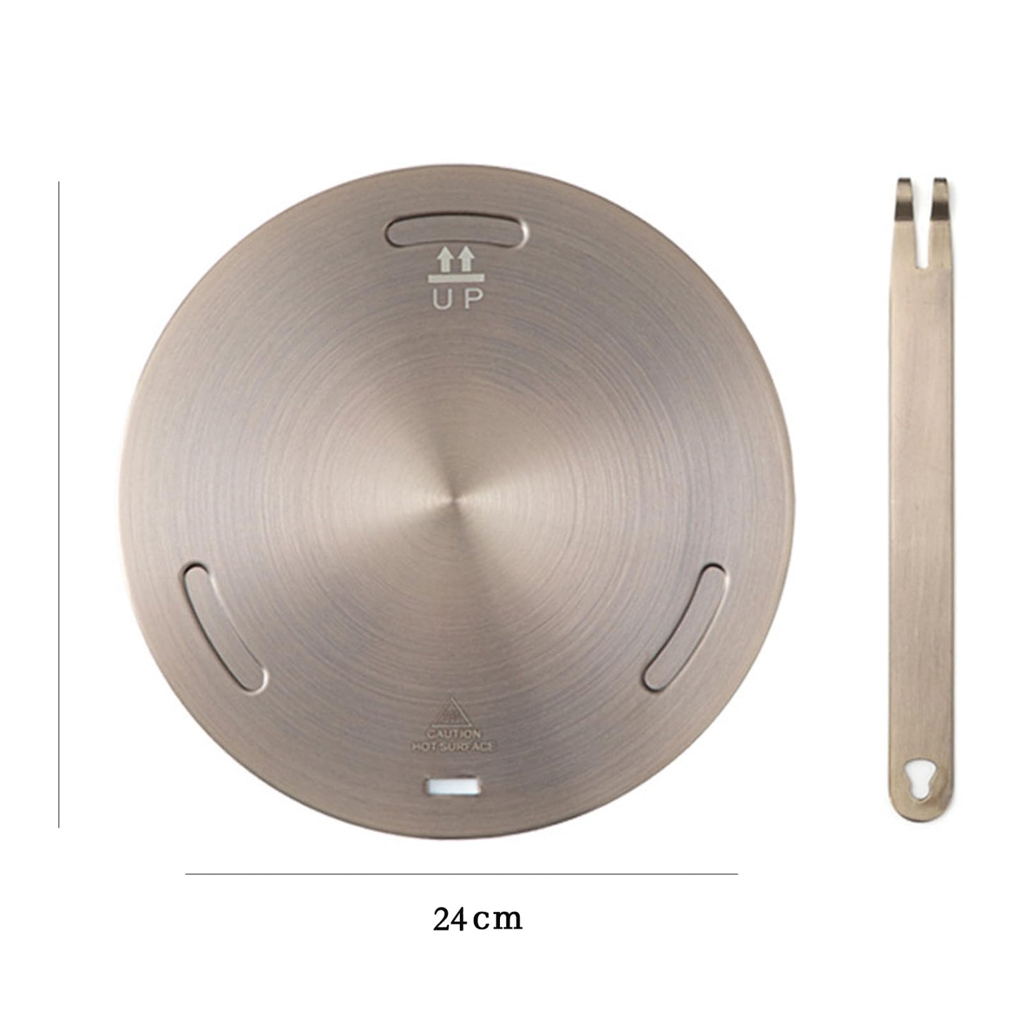 9.45Inch Heat Diffuser Plates for Gas Electric Stoves, Flygragon Stainless Steel Cooking Induction Adapter Plate for Glass Cooktop, Detachable Handle Induction Cooktop Converter Plate