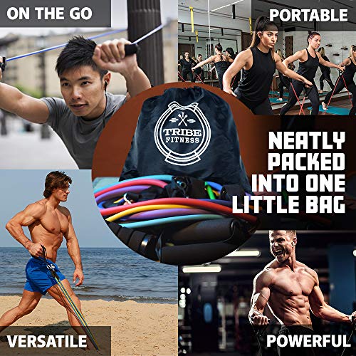 Resistance Bands Set for Men, Women, Exercise & Workout. Fitness Bands for Leg & Bicep Work. Workout Bands for Working Ou...