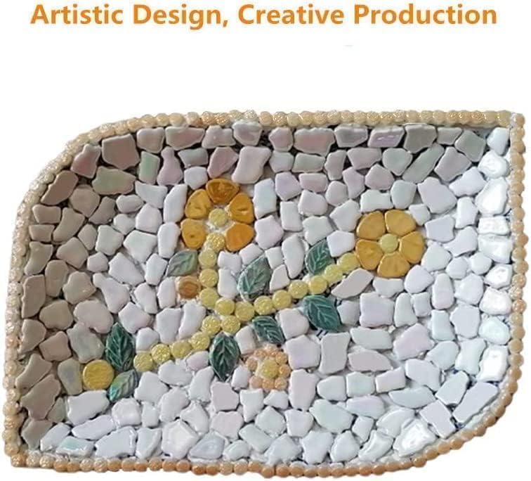 0.78"-1.57" Irregular Ceramics Mosaic Tiles,1.1LB Mosaic Pieces Stones for Home Decoration DIY Craft Plates Flowerpots Vases Cups Mosaic Making Supplies (Tangerine)