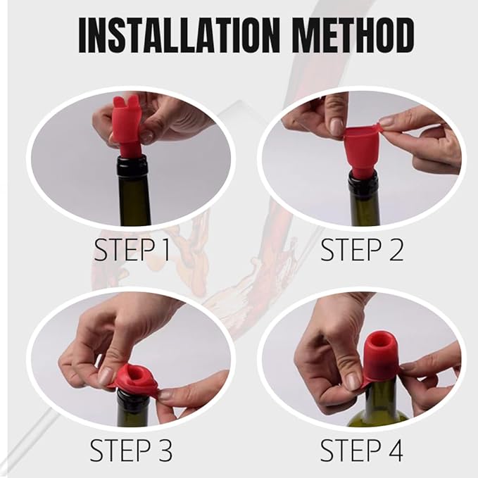 Silicone Wine Stopper for Wine Bottles, 2026 Upgrade Reusable Wine Stoppers for Wine Bottles, Seal Bottle Cover for Beer Champagne, Glass Bottle Sealer Covers Wine Stoppers for Home Use (8)