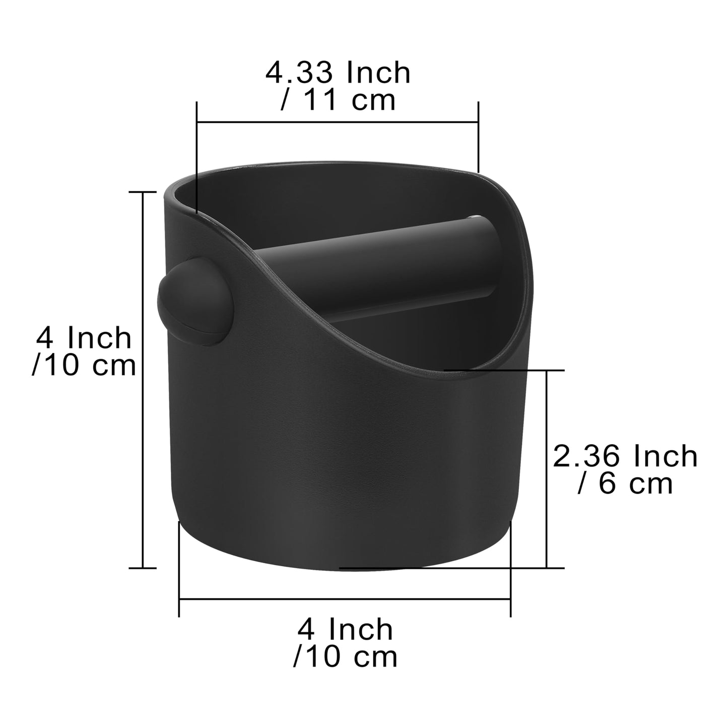 Small Coffee Knock Box 4.3 Inch, Apexstone Coffee Mini Knock Box, Mini Knock Box Espresso, Small Knock Box Espresso with Removable Knock Bar And Non-Slip Base