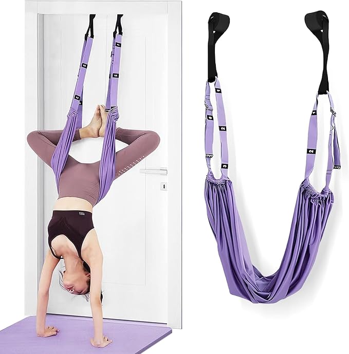Elfzone Yoga Door Swing - Yoga Strap, Backbend Training Stretching Rope with Door Anchor, Flexibility Trainer Stretching E...