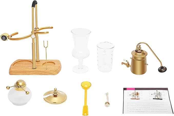 400ml Belgian Siphon Gold Coffee Pot, Vintage Luxury Balance Syphon Coffee Maker, Classic Manual Brew Coffee Brewer