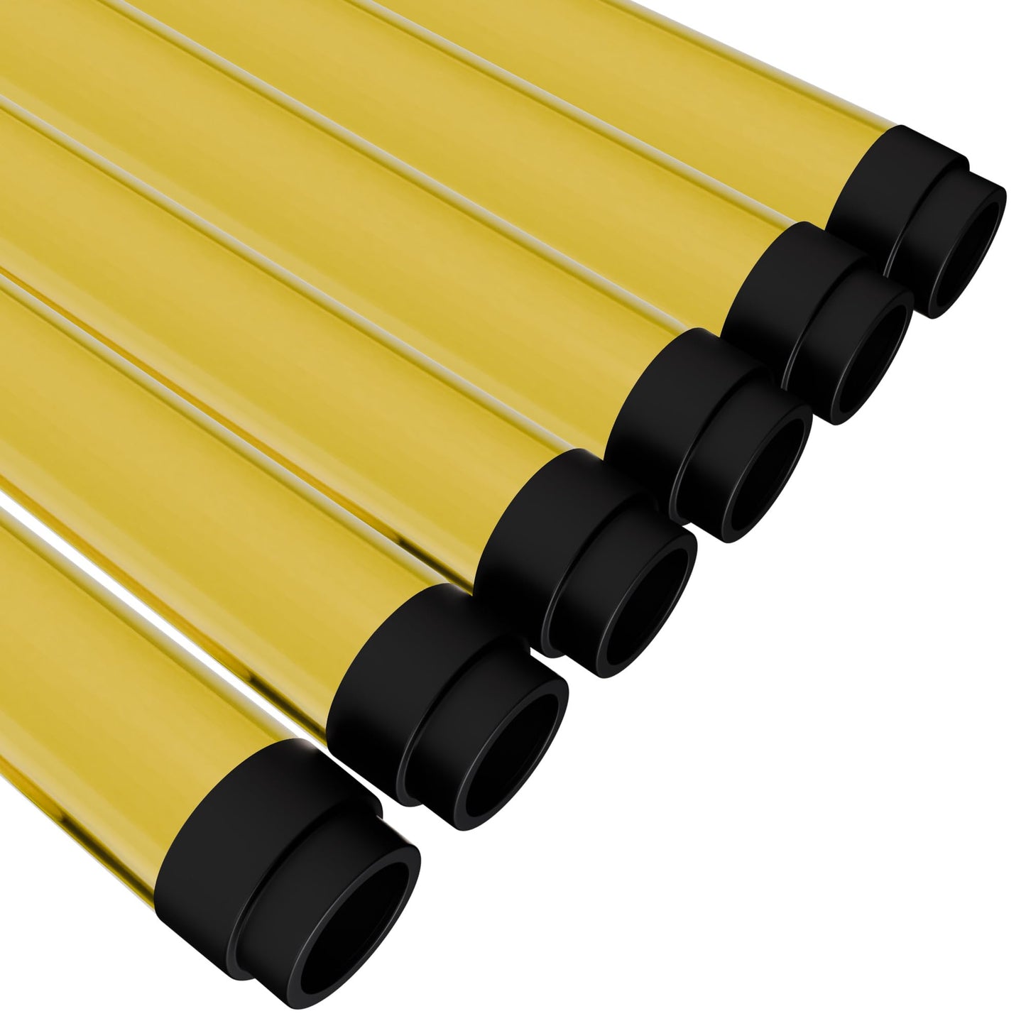 Kastlite T8 Led/Fluorescent Light Tube Guard With End Caps - 46-3/8 Lamp Diffuser Covers & Safety Sleeves  Yellow Protective Plastic Bulb Replacement Covering & Overhead Lighting Accessory  Pack/48