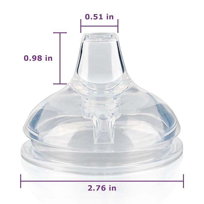 Sippy Spout Nipples for Comotomo Baby Bottles,100% Soft Silicone Sippy Cup Nipples,Variable Flow Conversion Nipple,6+ Months,4 Count