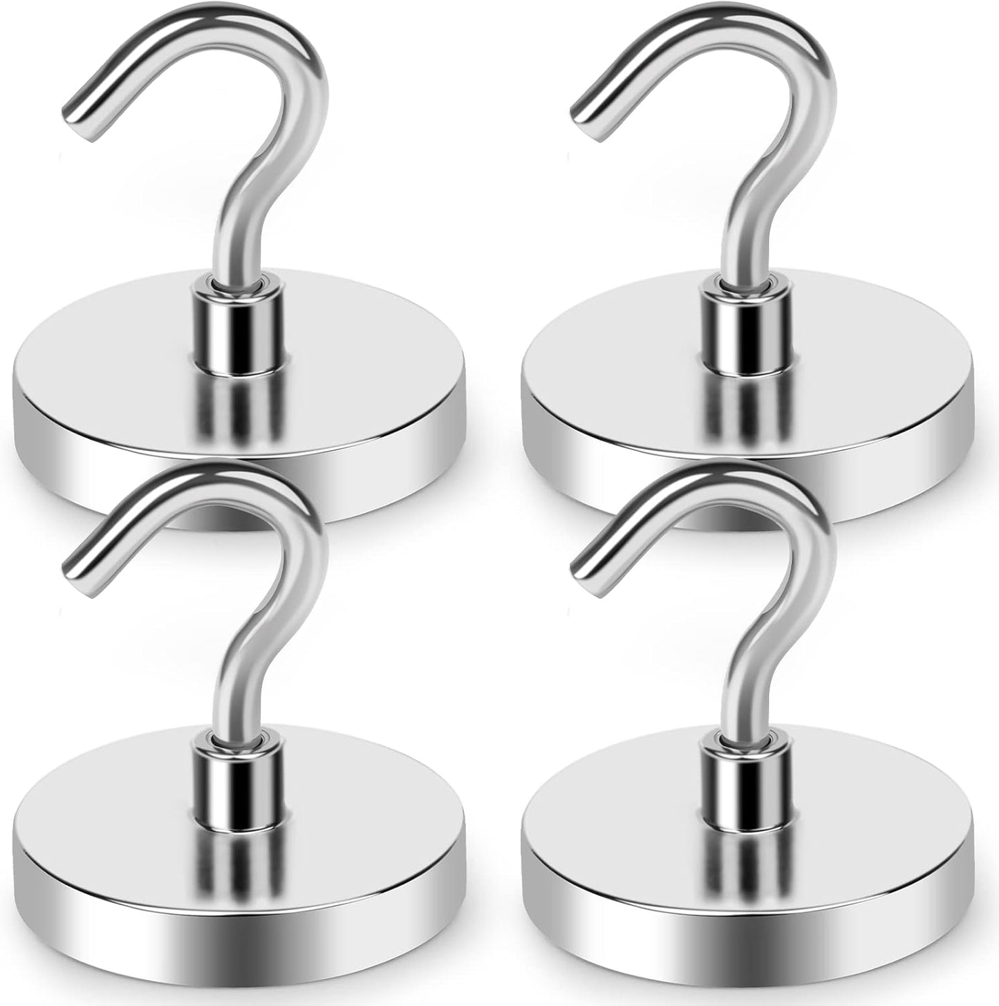 LOVIMAG Magnetic Hooks Heavy Duty, 120 lb Strong Magnetic Hooks for Cruise Cabins, Strong Magnets with Hook for Hanging, Toolbox, Cruise Ship Essentials, Locker, Office and Kitchen Etc- 4 Pack