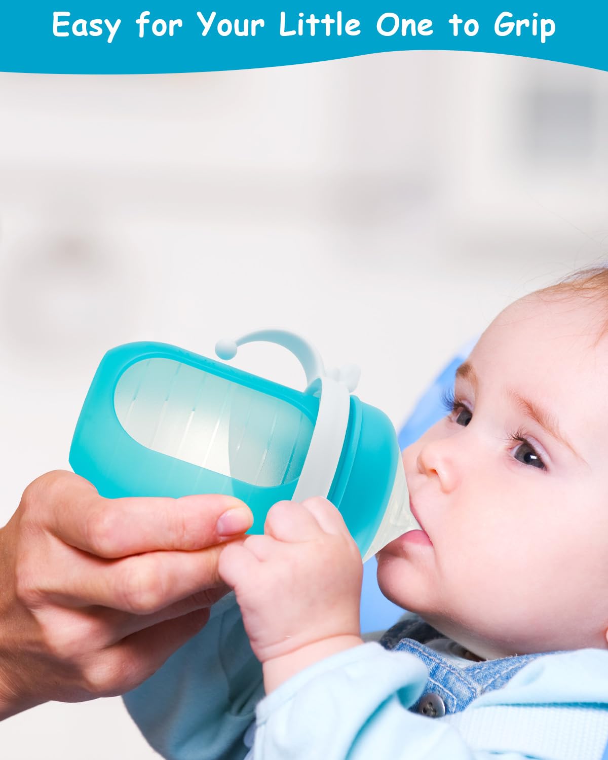 XUNICUTE Baby Bottle Handles for Boon Bottles, Ergonomic Bottles Holder for Newborn, 3 Count