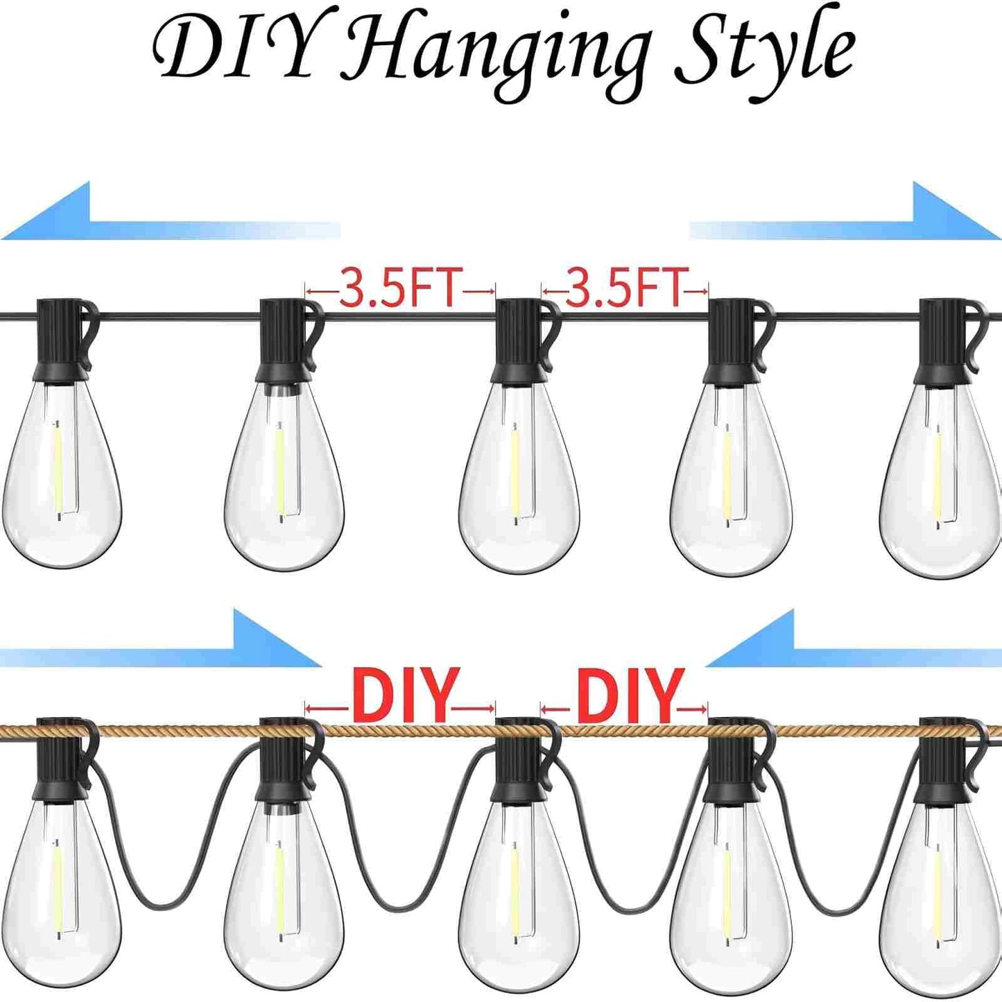 Smareal Led Outdoor String Lights 200Ft Patio Lights Ultra Long Waterproof With Shatterproof S11 Led Bulbs  2700K Outside Hanging Lighting Commercial For Garden Porch Deck Decor Backyard Balcony