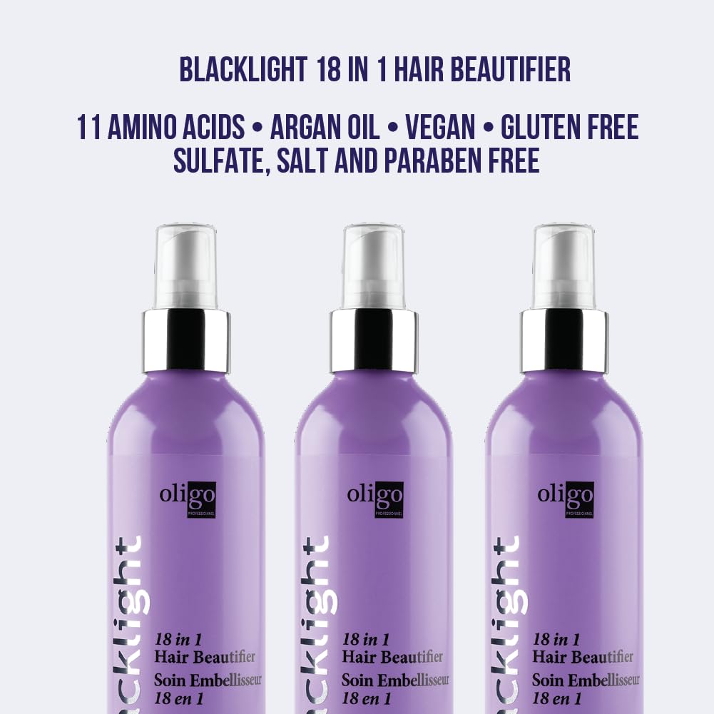 Oligo Professionnel - Blacklight 18-in-1 Hair Beautifier for blondes - Vegan - Paraben free - Anti Frizz - Heat Protectant Leave