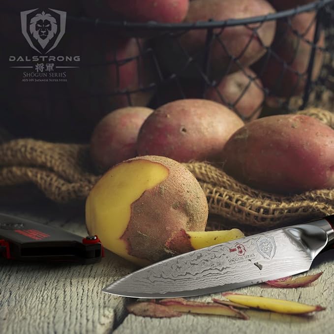 Dalstrong Paring Knife - 3.5 inch - Shogun Series ELITE - Damascus - AUS-10V Japanese Super Steel Kitchen Knife - Vacuum Treated - Vegetable, Fruit Knife - Razor Sharp Cooking Chef's Knife - w/Sheath