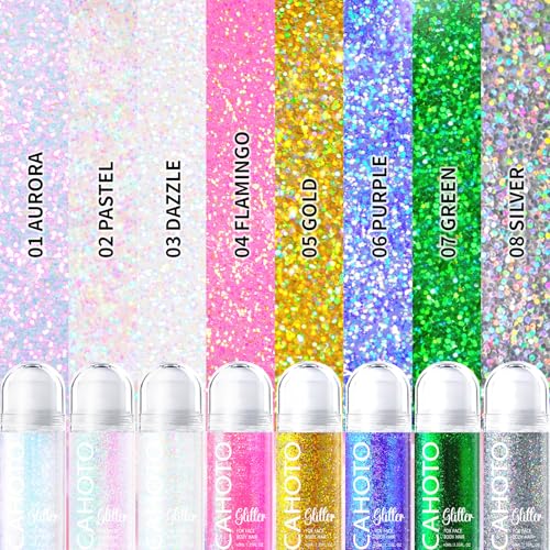CAHOTO Green Rolling Glitter for Face Body & Hair, Roll-on Sequins for St. Patrick's Day, Sparkling Accessories for Christ...